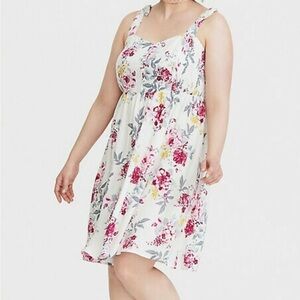 Women’s Torrid 6x Sun Dress Multicolor Floral Sun Dress Tie Straps Plus Size